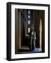 Imam of Kotaka Pauses Beside an Archway Inside the Impressive Mosque on Banks of Niger River, Mali-Nigel Pavitt-Framed Photographic Print