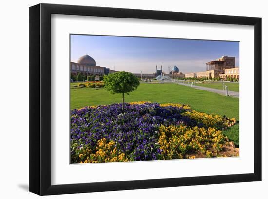 Imam Square with Sheikh Lotfollah Mosque, Imam Mosque and Ali Quapu Palace in the City of Isfahan-null-Framed Art Print