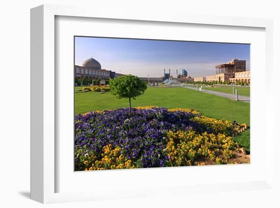 Imam Square with Sheikh Lotfollah Mosque, Imam Mosque and Ali Quapu Palace in the City of Isfahan-null-Framed Art Print