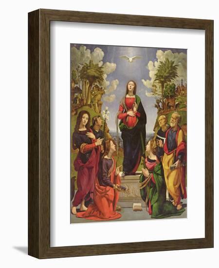 Immaculate Conception and Six Saints-Piero di Cosimo-Framed Giclee Print