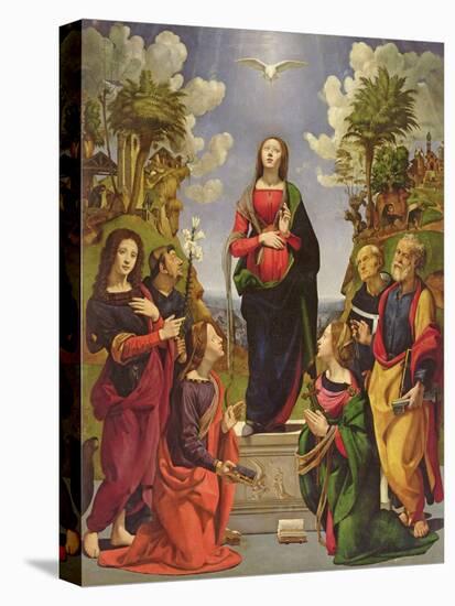 Immaculate Conception and Six Saints-Piero di Cosimo-Stretched Canvas