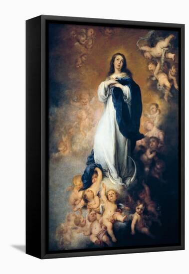 Immaculate Conception of Soult-Bartolome Esteban Murillo-Framed Stretched Canvas