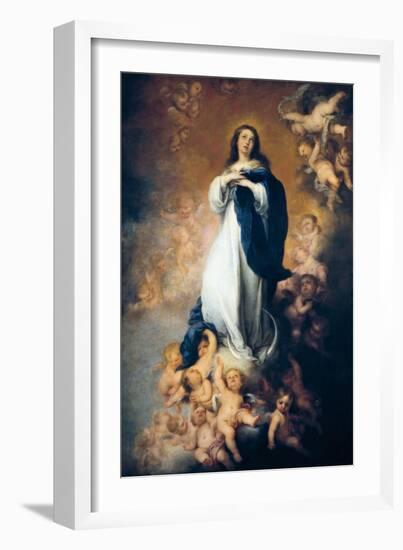 Immaculate Conception of Soult-Bartolome Esteban Murillo-Framed Art Print