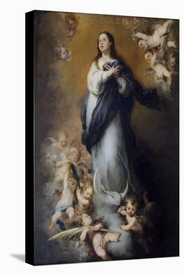 Immaculate Conception of the Choir, "the Girl". Oil on canvas. Sevilla, Museo de Bellas Artes-BARTOLOME ESTEBAN MURILLO-Stretched Canvas