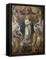 Immaculate Conception, with St. Joseph and St. Nicholas-Cesare Fracanzano-Framed Stretched Canvas