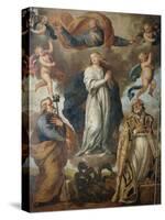 Immaculate Conception, with St. Joseph and St. Nicholas-Cesare Fracanzano-Stretched Canvas