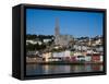 Immigrant Embarkation Harbour, Terraced Houses and St Colman's Cathedral, Cobh, Ireland-null-Framed Stretched Canvas