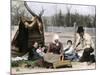 Immigrant Family Cutting Seed Potatoes to Plant on Their Quarter-Acre in Michigan, 1890s-null-Mounted Giclee Print