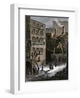 Immigrant Tenements in Donovan Lane near Five-Points, New York City, 1870s-null-Framed Giclee Print