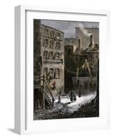 Immigrant Tenements in Donovan Lane near Five-Points, New York City, 1870s-null-Framed Giclee Print