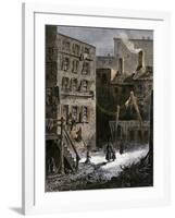 Immigrant Tenements in Donovan Lane near Five-Points, New York City, 1870s-null-Framed Giclee Print