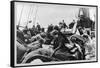 Immigrant Women Sitting on Steerage Deck-null-Framed Stretched Canvas