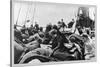 Immigrant Women Sitting on Steerage Deck-null-Stretched Canvas