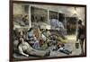 Immigrants Crowded in the Hold of a Boat to Boston from New York, 1870s-null-Framed Giclee Print