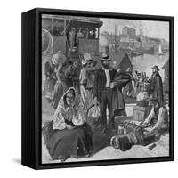 Immigrants Disembarking at Quebec, Canada-null-Framed Stretched Canvas