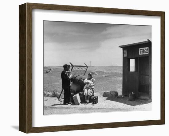 Immigrants Waiting for the Bus on Tel-Aviv Hafa-null-Framed Photographic Print