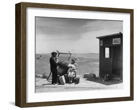 Immigrants Waiting for the Bus on Tel-Aviv Hafa-null-Framed Photographic Print