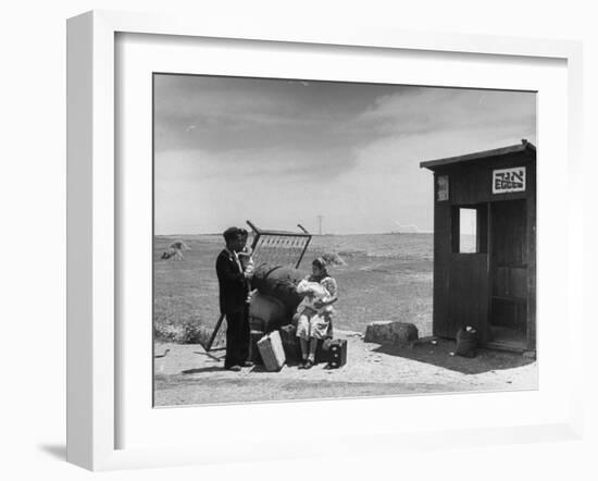 Immigrants Waiting for the Bus on Tel-Aviv Hafa-null-Framed Photographic Print