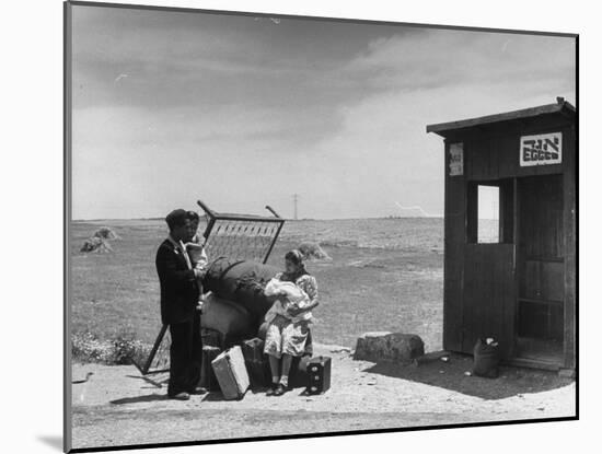 Immigrants Waiting for the Bus on Tel-Aviv Hafa-null-Mounted Photographic Print