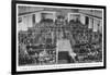 Immigrants Waiting Inspection in the Great Assembly Hall at Ellis Island New York-null-Framed Art Print