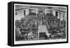 Immigrants Waiting Inspection in the Great Assembly Hall at Ellis Island New York-null-Framed Stretched Canvas