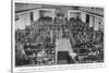 Immigrants Waiting Inspection in the Great Assembly Hall at Ellis Island New York-null-Stretched Canvas