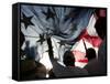 Immigration Rights Demonstrators Hold a U.S. Flag Aloft During a March Along Wilshire Boulevard-null-Framed Stretched Canvas