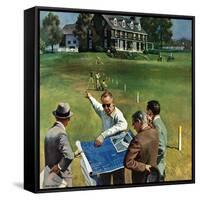 "Imminent Domain", July 18, 1959-John Falter-Framed Stretched Canvas
