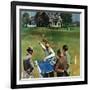 "Imminent Domain", July 18, 1959-John Falter-Framed Giclee Print