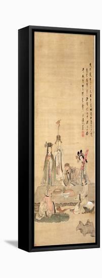 Immortals Celebrating a Birthday, 1649-Chen Hongshou-Framed Stretched Canvas