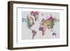 Impasto Map of the World-Jennifer Goldberger-Framed Art Print