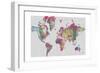 Impasto Map of the World-Jennifer Goldberger-Framed Art Print