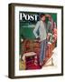 "Imperfect Fit" Saturday Evening Post Cover, December 15,1945-Norman Rockwell-Framed Giclee Print