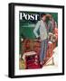 "Imperfect Fit" Saturday Evening Post Cover, December 15,1945-Norman Rockwell-Framed Giclee Print