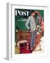 "Imperfect Fit" Saturday Evening Post Cover, December 15,1945-Norman Rockwell-Framed Giclee Print