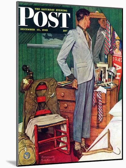 "Imperfect Fit" Saturday Evening Post Cover, December 15,1945-Norman Rockwell-Mounted Giclee Print