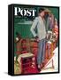 "Imperfect Fit" Saturday Evening Post Cover, December 15,1945-Norman Rockwell-Framed Stretched Canvas