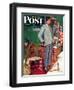 "Imperfect Fit" Saturday Evening Post Cover, December 15,1945-Norman Rockwell-Framed Giclee Print