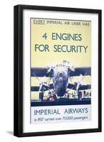 Imperial Airways: 4 Engines for Security-null-Framed Giclee Print