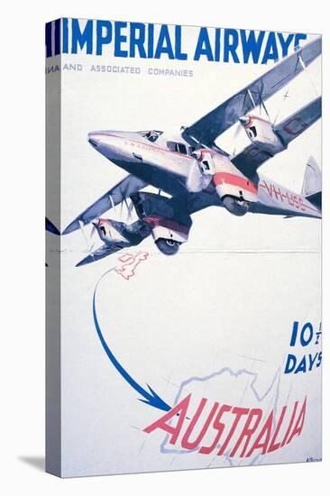 Imperial Airways to Australia Poster-null-Stretched Canvas