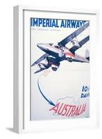 Imperial Airways to Australia Poster-null-Framed Giclee Print