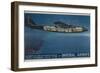 Imperial Airways Travel Poster, Ensign Air Liner Cutaway-null-Framed Giclee Print