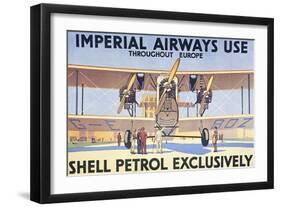 Imperial Airways Use Shell Petrol Exclusively Poster-null-Framed Giclee Print