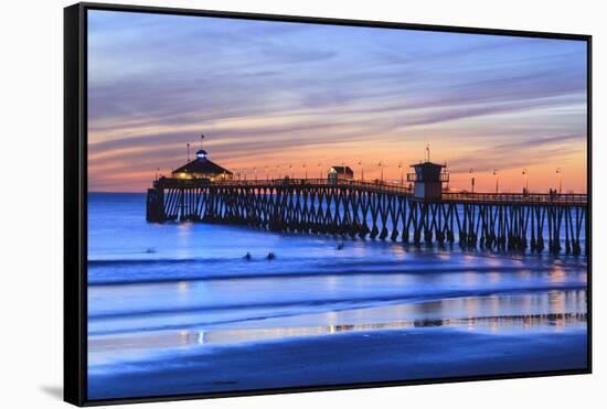 Imperial Beach Pier at Twilight, San Diego, Southern California, USA-Stuart Westmorland-Framed Stretched Canvas