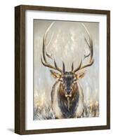 Imperial Bull Elk-Dina Perejogina-Framed Art Print