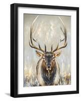 Imperial Bull Elk-Dina Perejogina-Framed Art Print