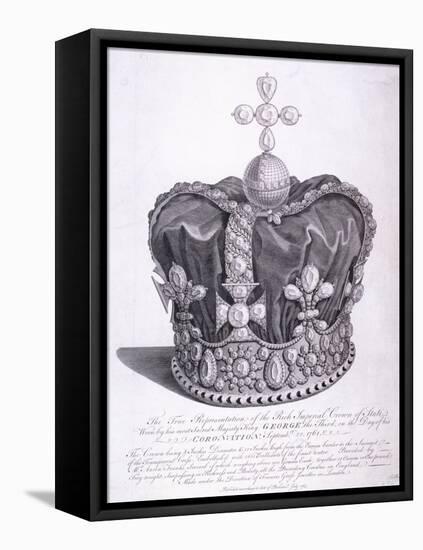 Imperial Crown of State Worn by King George III on His Coronation, 1763-Edward Rooker-Framed Stretched Canvas