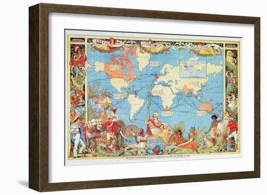 Imperial Federation Showing the Map of the World, British Empire, by Captain JC Colombo, C.1886-null-Framed Giclee Print