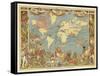 Imperial Federation-Walter Crane-Framed Stretched Canvas