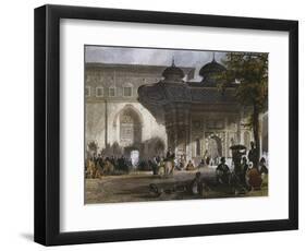 Imperial Gate of Topkapi Palace and Fountain of Sultan Ahmed III, Istanbul, 1839-Thomas Allom-Framed Giclee Print